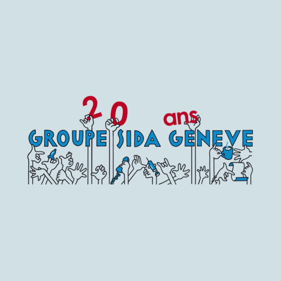 logo des 20 ans de l'association du groupe sida Genève