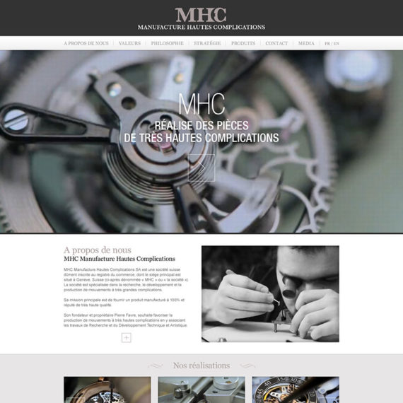 site internet pour la manufacture MHC