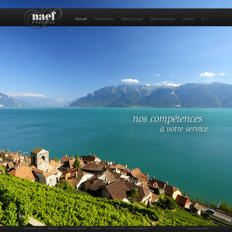 site internet pour la régie immobilière Naef prestige
