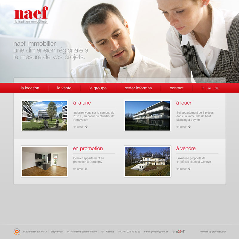 site internet pour la régie immobilière Naef